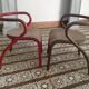 Pair of school chairs by Jacques Hitier metal and wood, 50