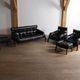 Percival Lafer MP-81 lounge chairs with ottoman in black leather, Brazil 1970s