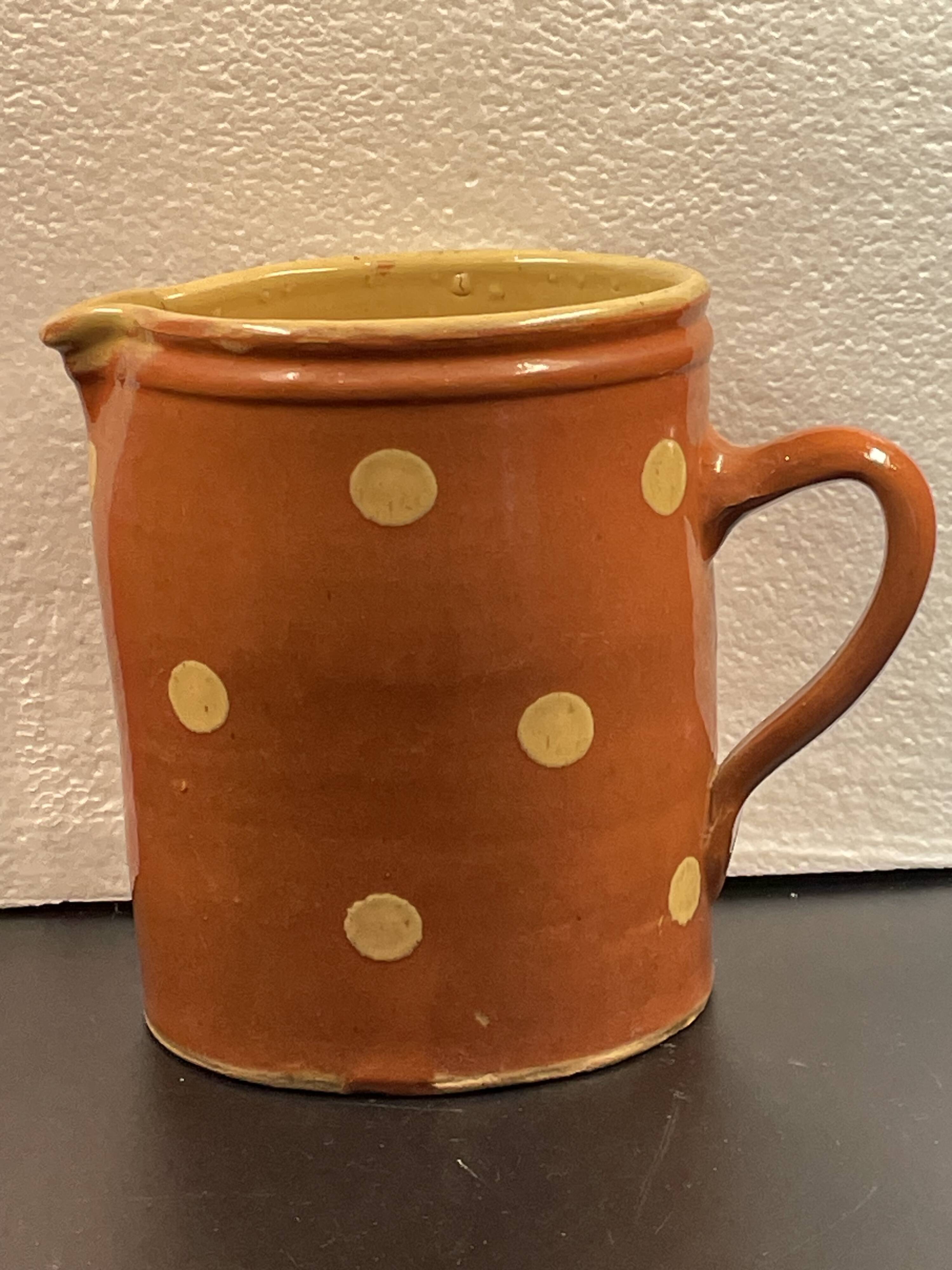 Large Savoie Polka Dot Pitcher, Said Le Savoyard H 18.5 cm