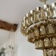 Brass tube chandelier from the 1960s, attributed to Sciolari.