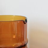 Large vintage amber glass decanter/pitcher
