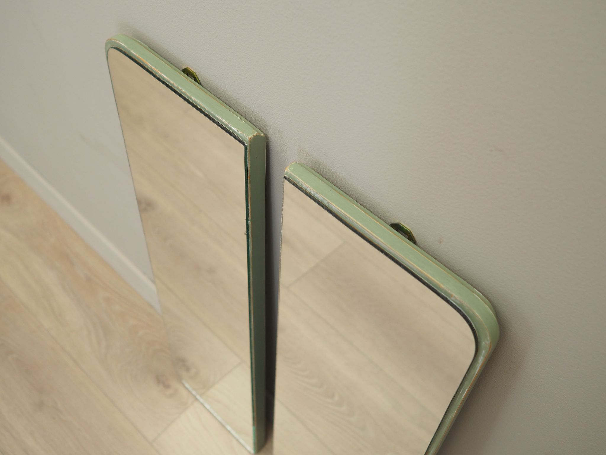 Set of two mirrors in pine frame 1970s Denmark