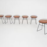 Cees Braakman for Pastoe KM05 metal wire stools, The Netherlands 1958