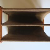Aksel Kjersgaard teak and suede leather magazine rack 1960