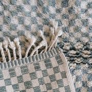 Tapis Vert Sauge à Damier Beni Mrirt - 276 x 179 cm
