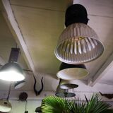 Black and metal industrial hanging lamp