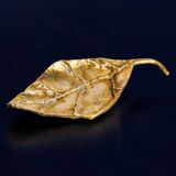 Brutalist leaf tray by David Marshall in bronze, Spain, 1970