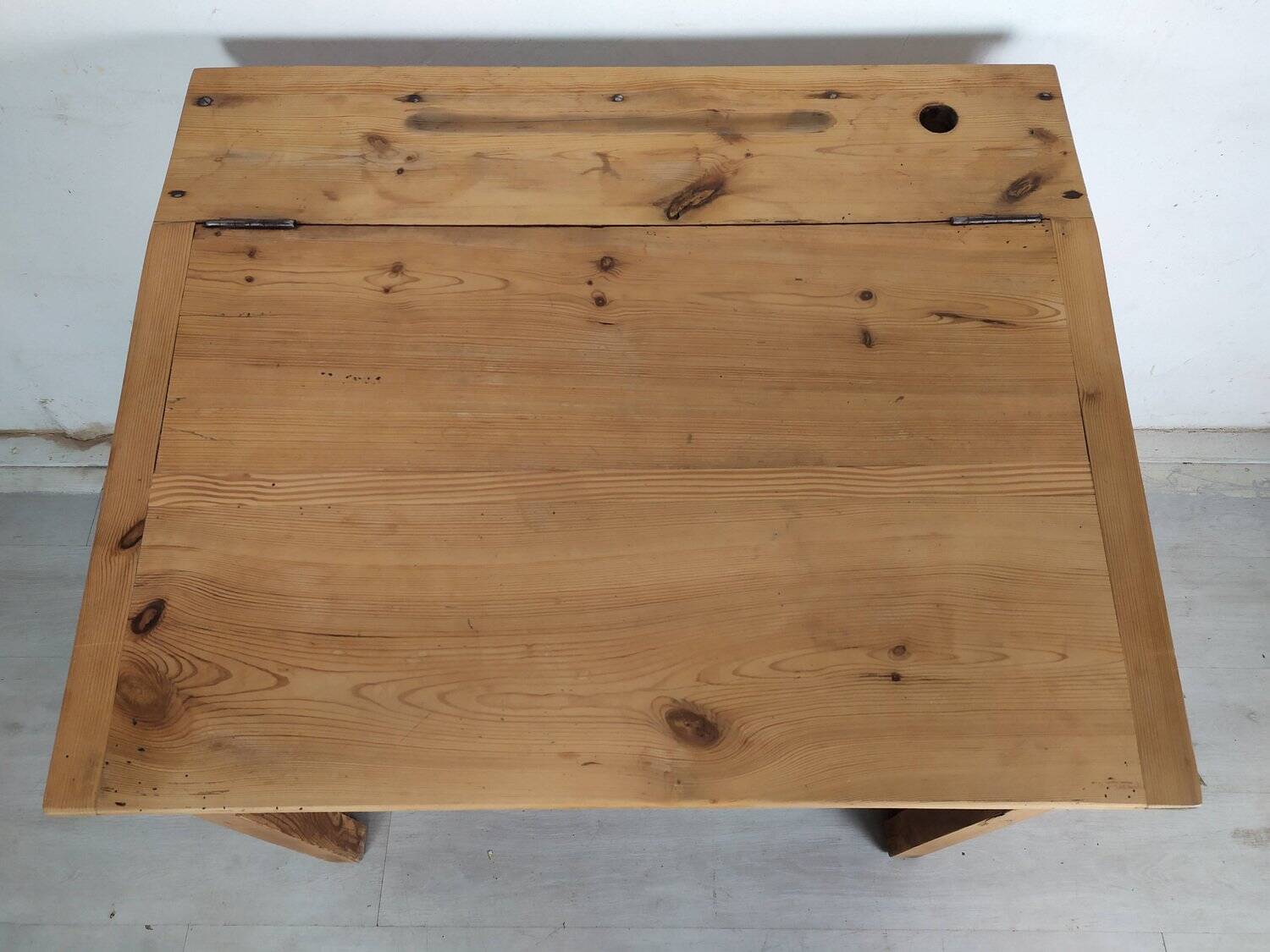 Striped pine office counter