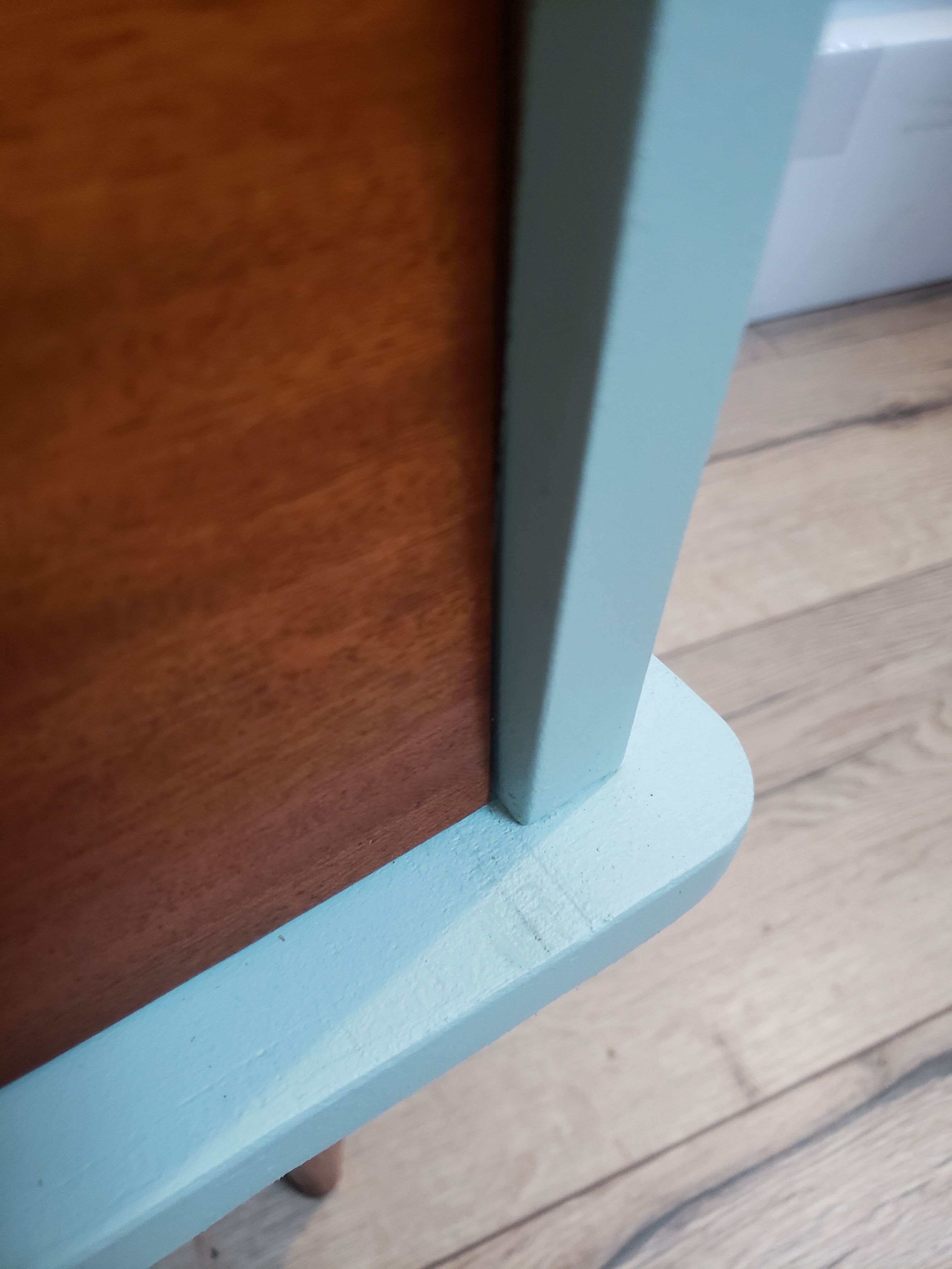 Vintage wood and blue chest of drawers