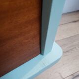 Vintage wood and blue chest of drawers