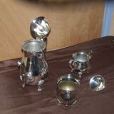 Argenterie Léonard: silver metal coffee set, 3 pieces