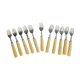 11 old small covered forks with Chromino dessert
