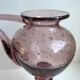 Biot bubble glass candle holder signed purple years 60-70