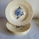 7 vintage deep plates in earthenware from Digoin Sarreguemines