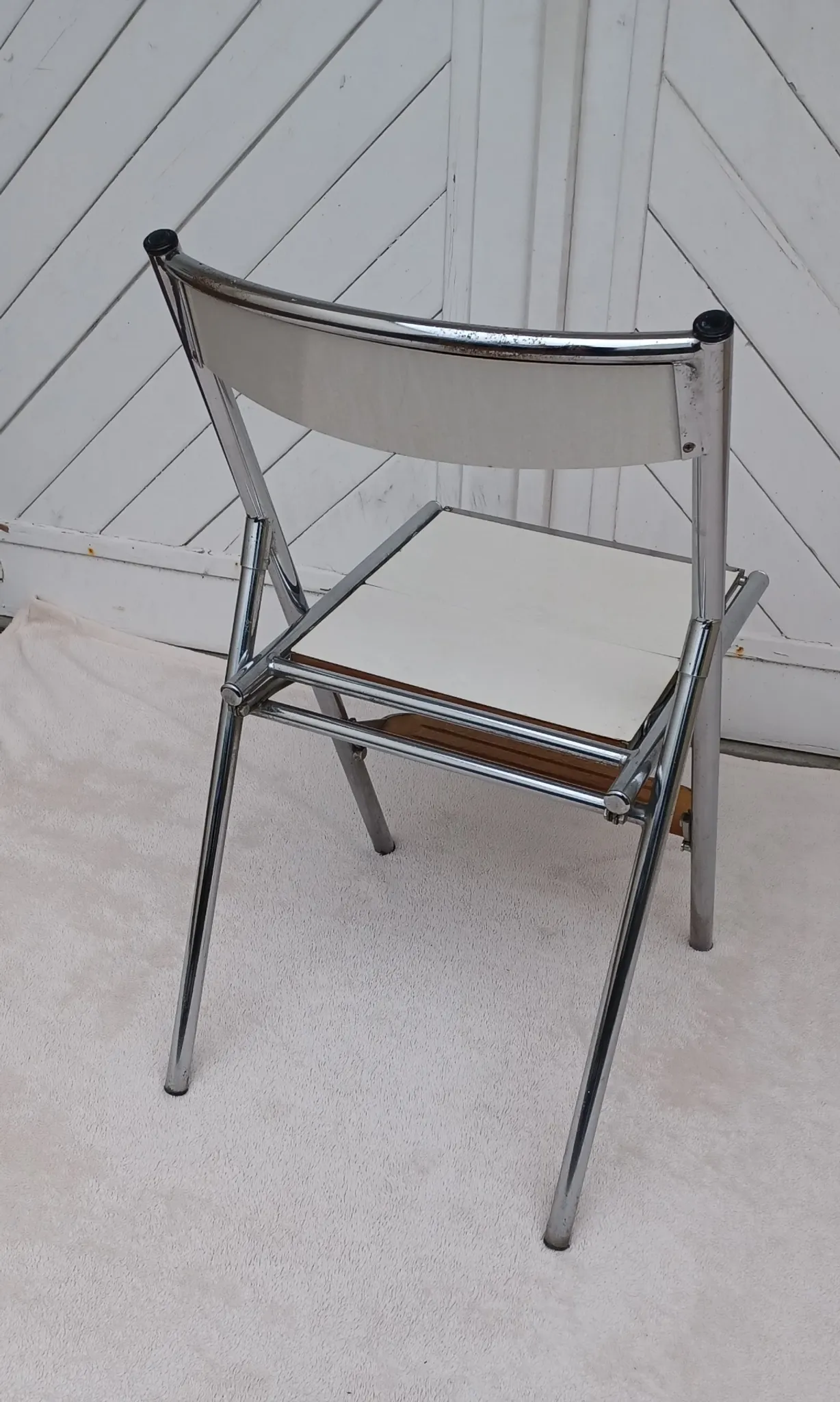 Wood and formica step stool chair