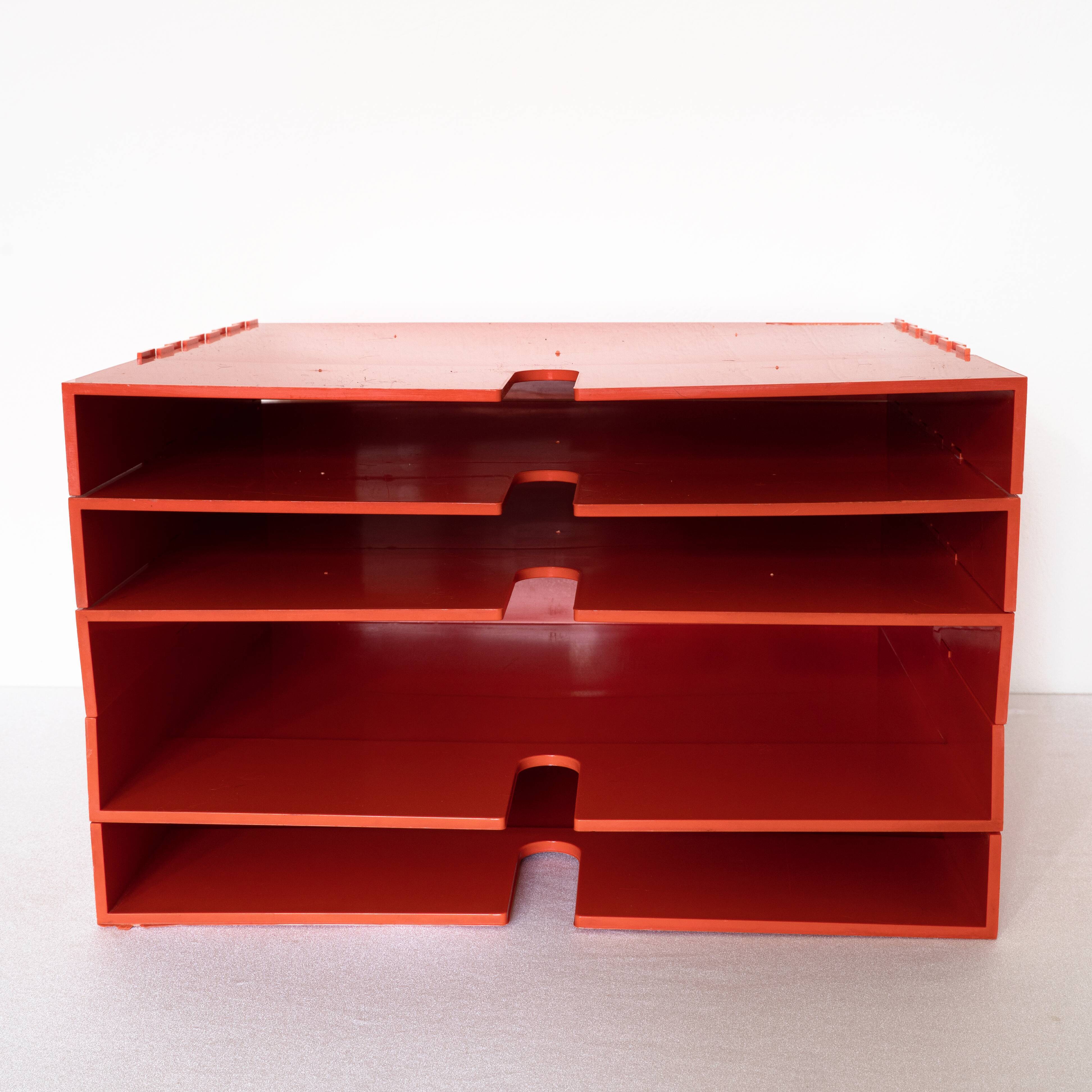 Orange office benches