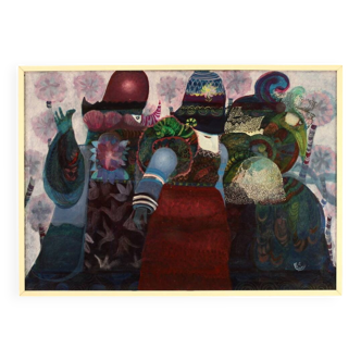 80's painting signed by Simonetta Carpini