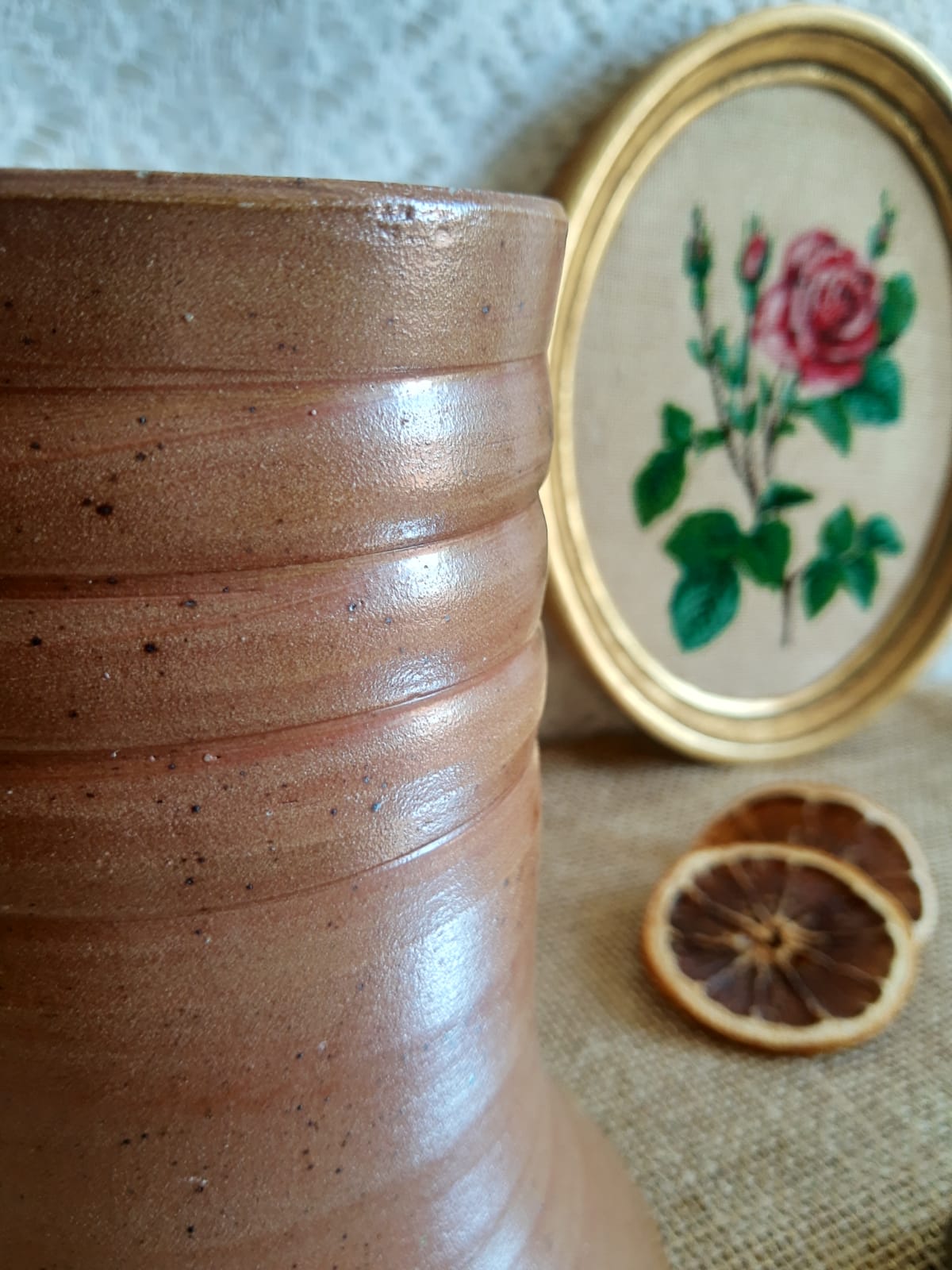 Bonny sandstone vase France handmade vintage