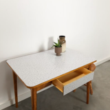 Vintage wooden dining table with formica top