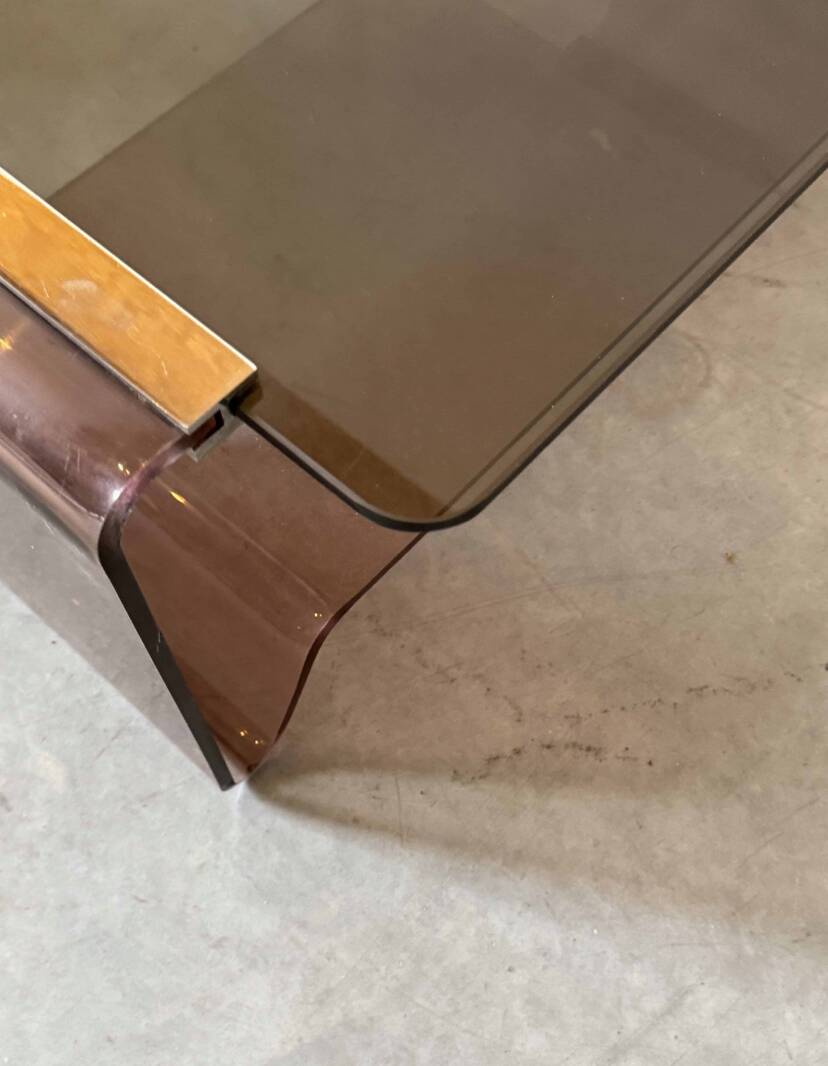 Michel Dumas plexiglass coffee table for Roche Bobois, 1970