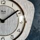 Vintage formica silent wall clock "Flash wood gray"