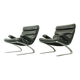 Set of 2 Sinus armchairs in black leather, COR Germany, 1970s