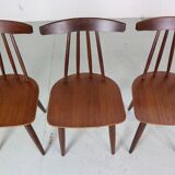 Poul Volther Set Of 6 Dinning Room Chairs "3705" For Fremel Røjle, Denmark, 1960