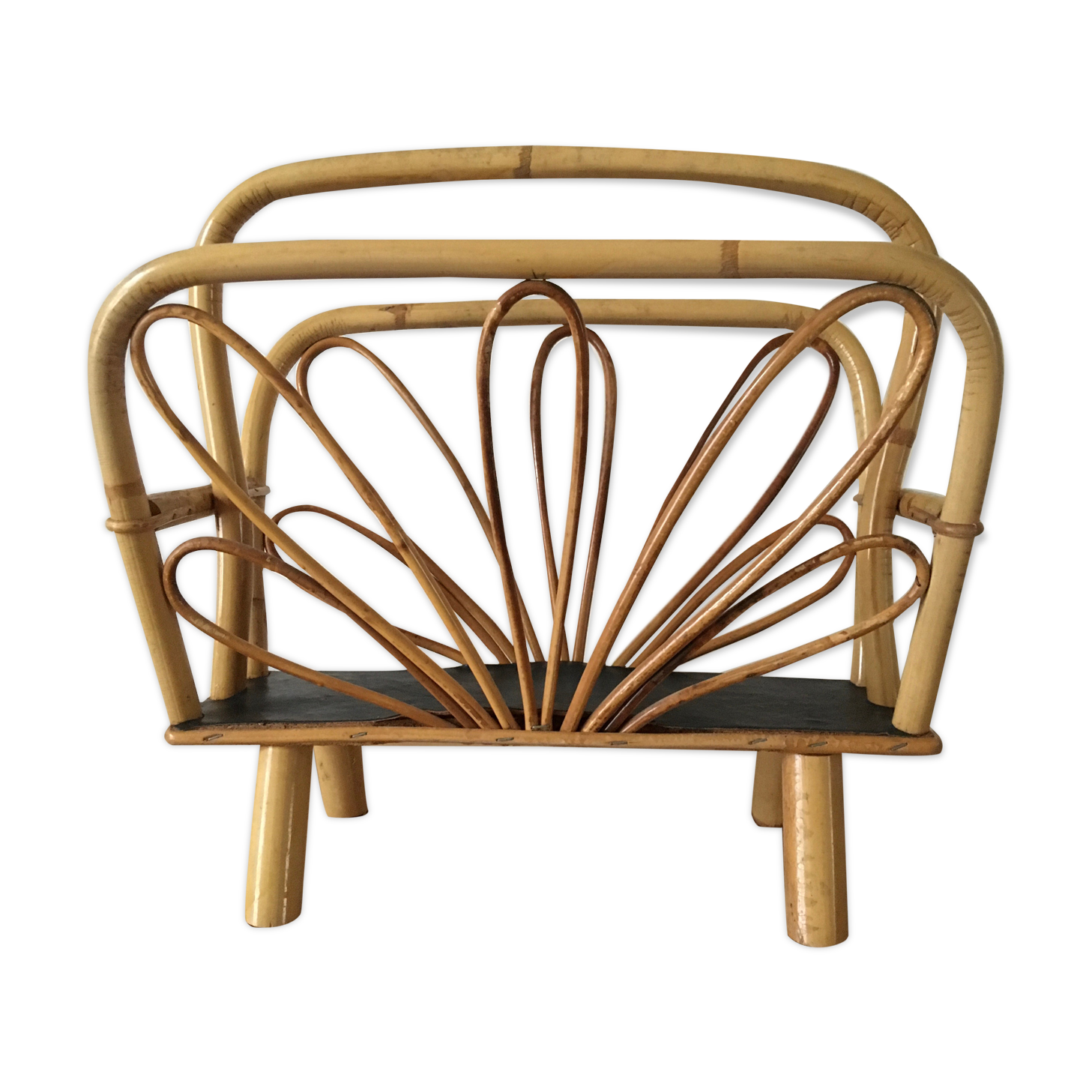 Vintage rattan review holder