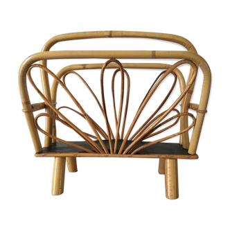 Vintage rattan review holder