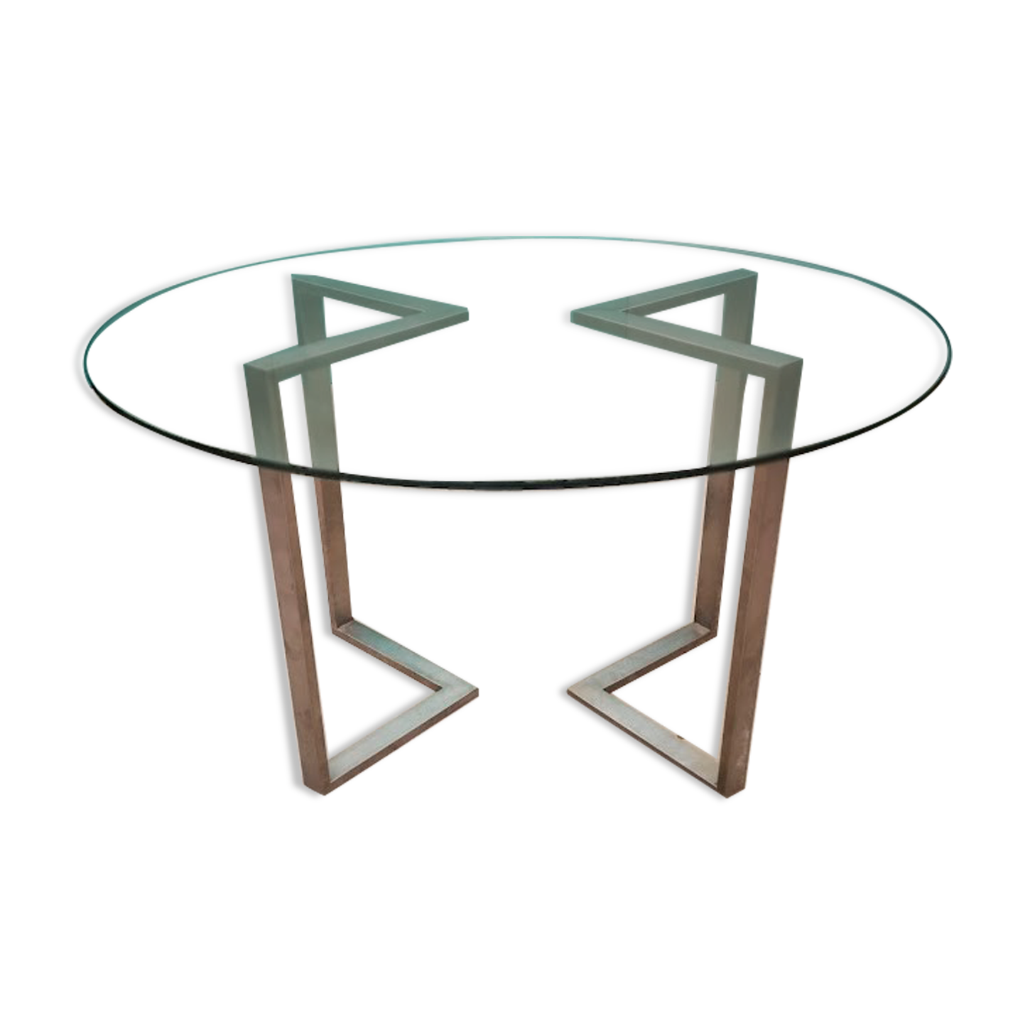 Modular glass and iron table