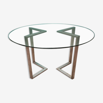 Modular glass and iron table