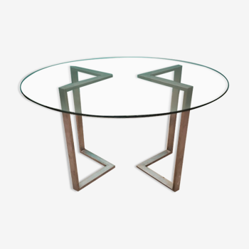 Table verre et fer modulable