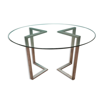 Modular glass and iron table