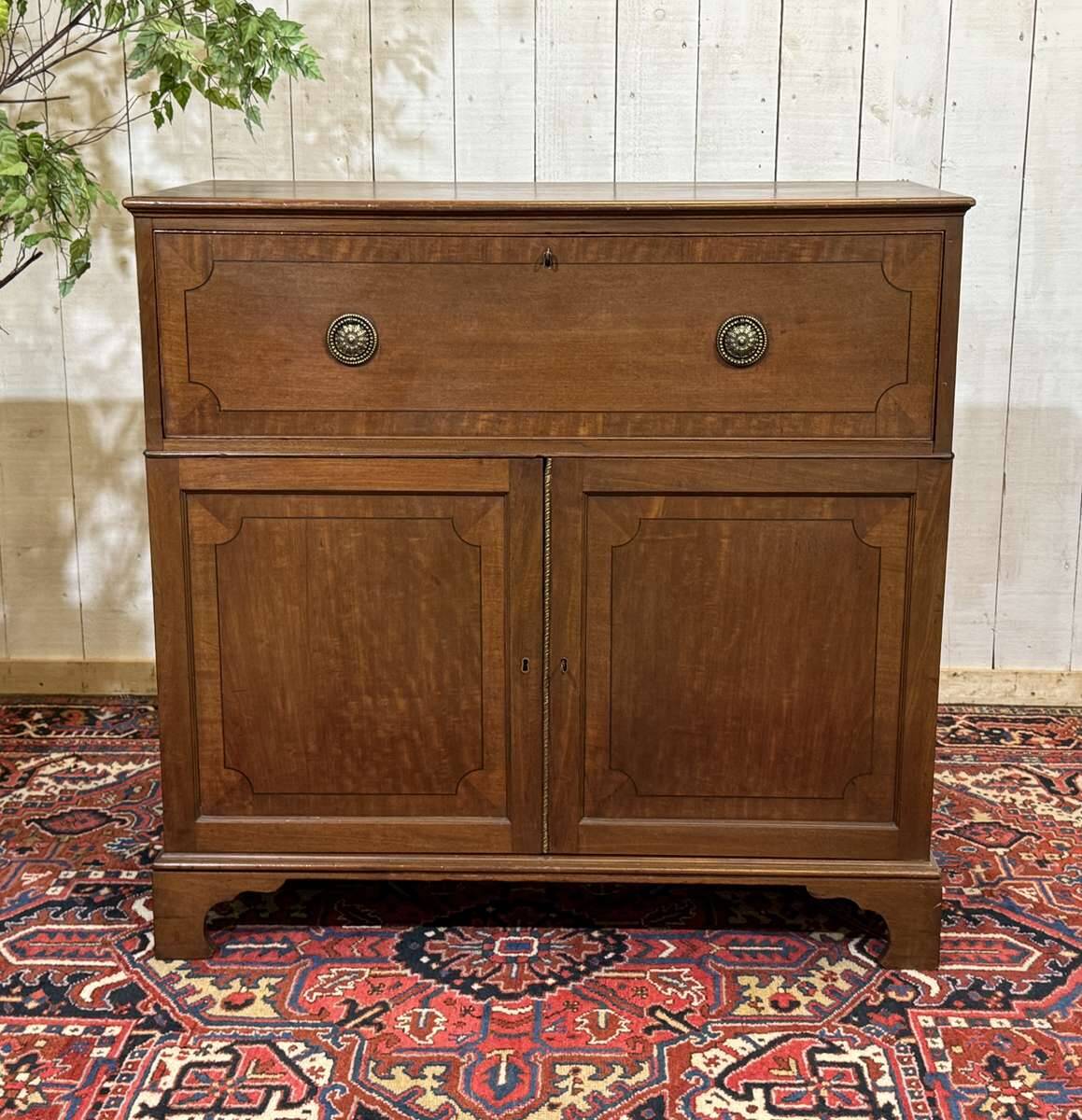 Commode secrétaire anglaise 19ème en acajou