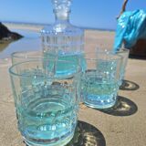 Vintage whiskey decanter and glasses