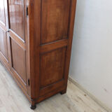 Rare Small Antique Wardrobe In Walnut And Marble Top, Italy 19th Century