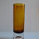 Vintage 70s 1970s roll vase, two-tone amber blown glass