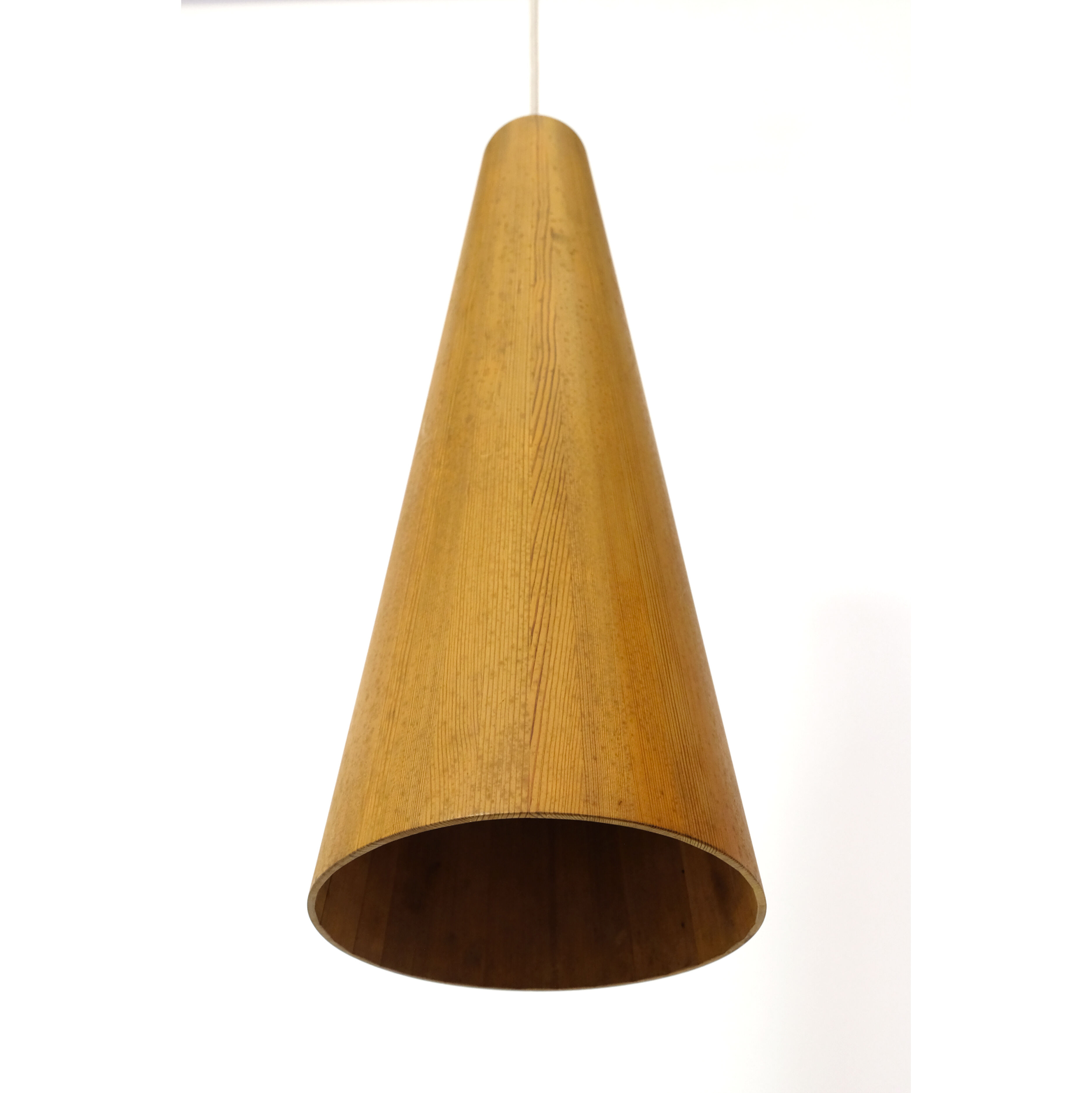 Jorgen Wolf, pine conical hanging lamp, 1960