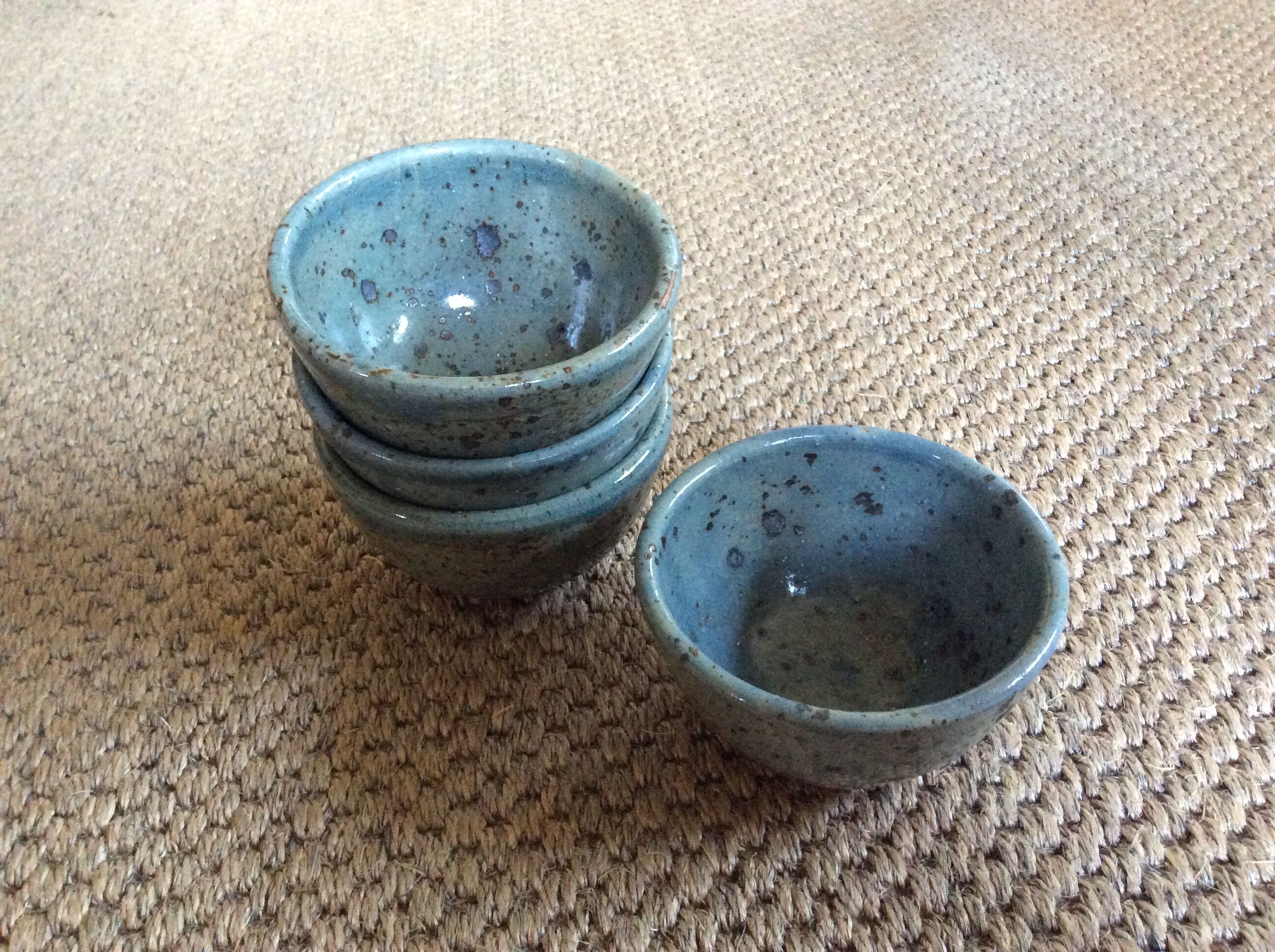Series of 4 sandstone bowls