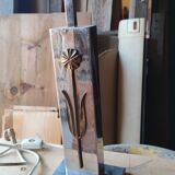 Lamp in chromed metal and bronze circa 1970