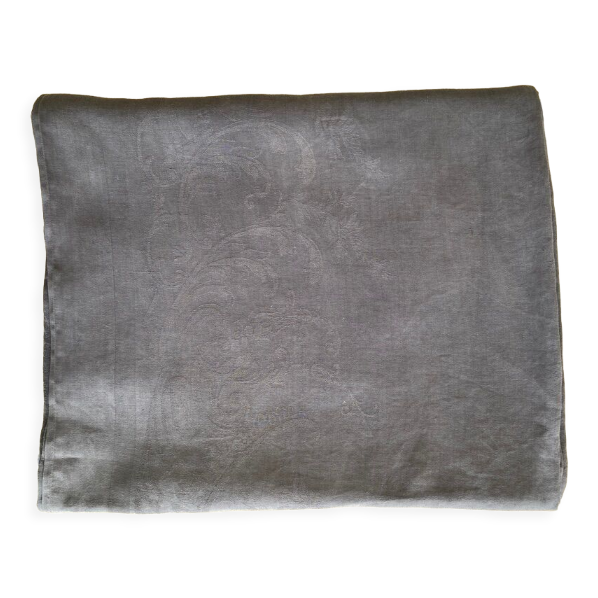 Damask tablecloth "elephant grey"- cotton threads - 320x200 cm