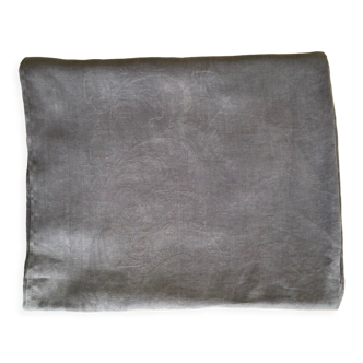 Damask tablecloth "elephant grey"- cotton threads - 320x200 cm