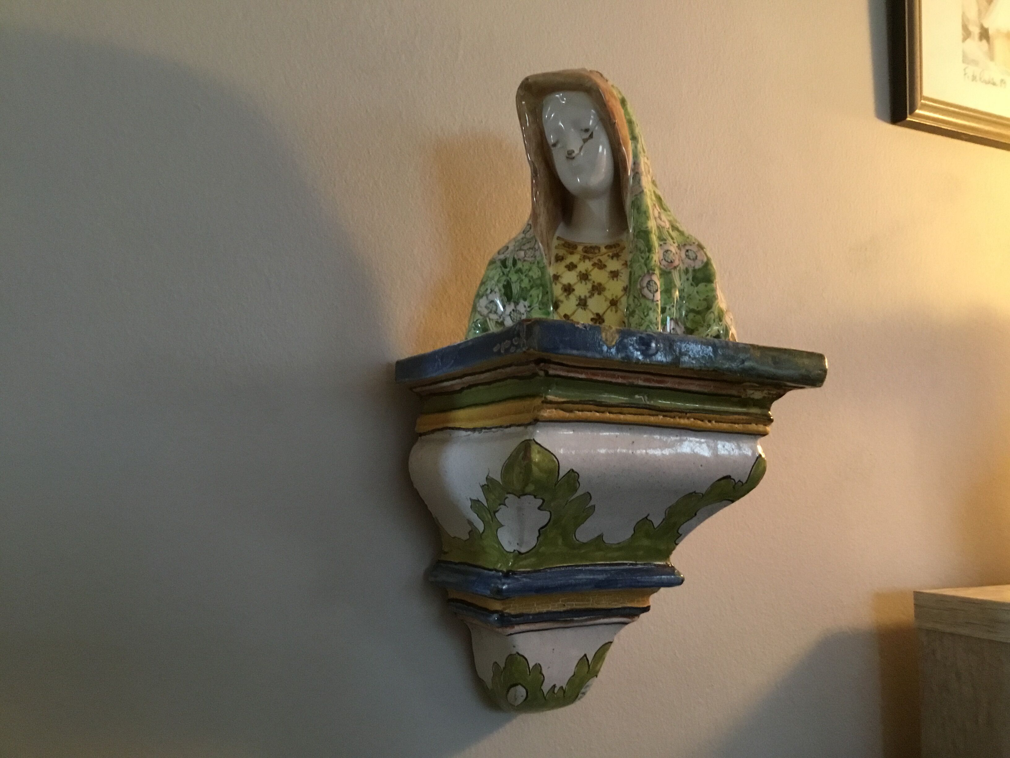 Rustic ceramic wall console