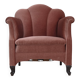1950s, Danish armchair, salmon pink furniture velour, oak wood.