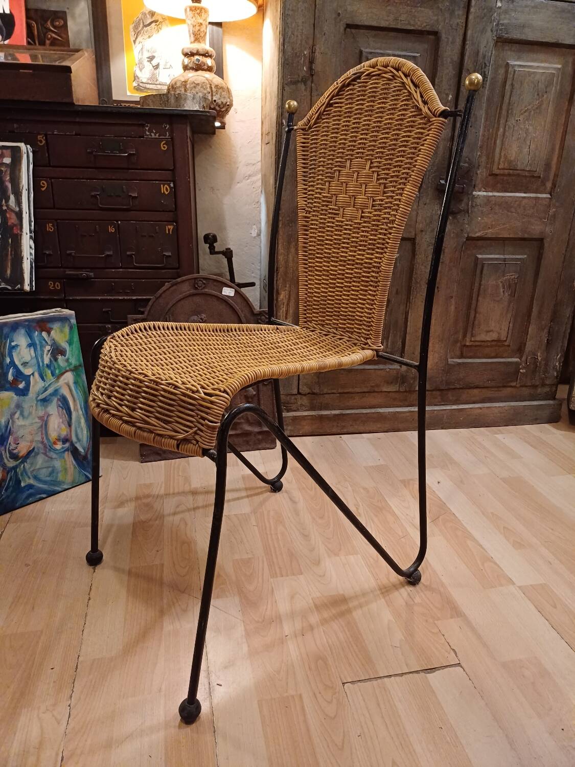 A chair by designer Frédéric Weinberg USA 1960, 70