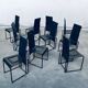 Postmodern architectural dining chairs, Italy, 1980s, set of 10