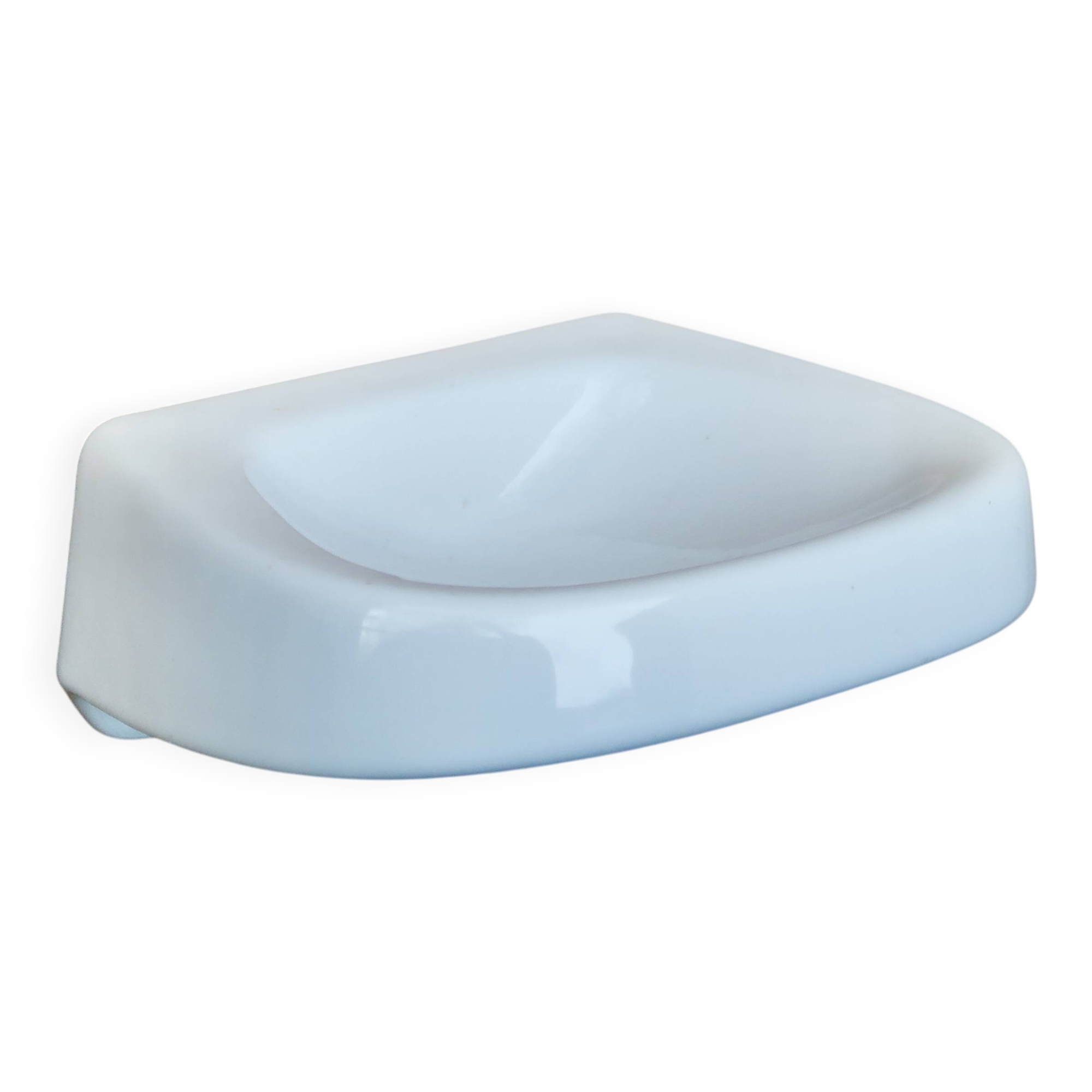 White wall-mounted soap dish in porcelain, 1950s.