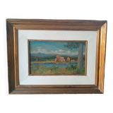 Peinture de paysage Arnaccio Pise années 1950 Ferruccio Rosini (Livourne 1932-2021)