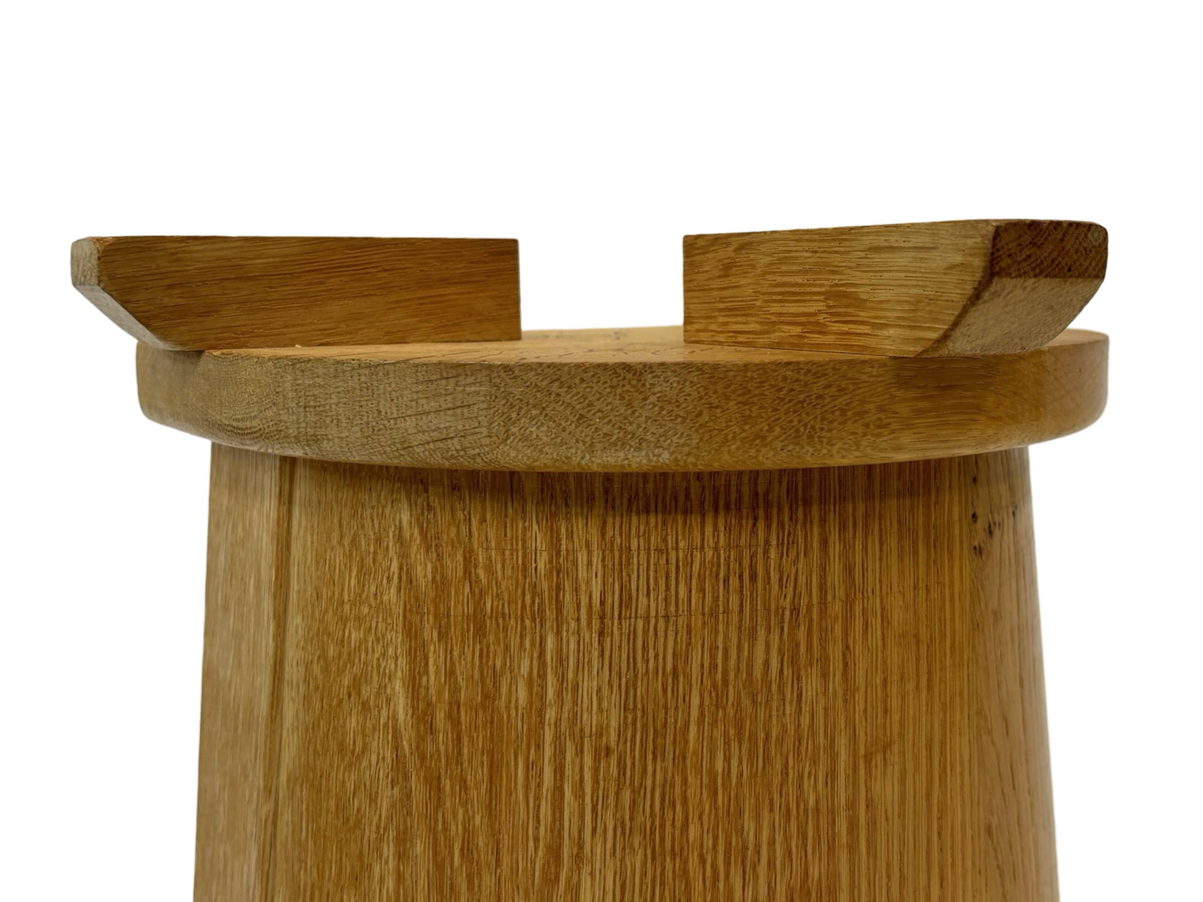 Vintage umbrella holder in oak basket storage design of the 1960s minimalist design