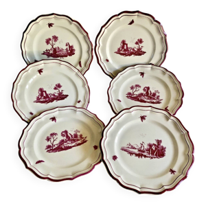 6 anciennes assiettes - plates